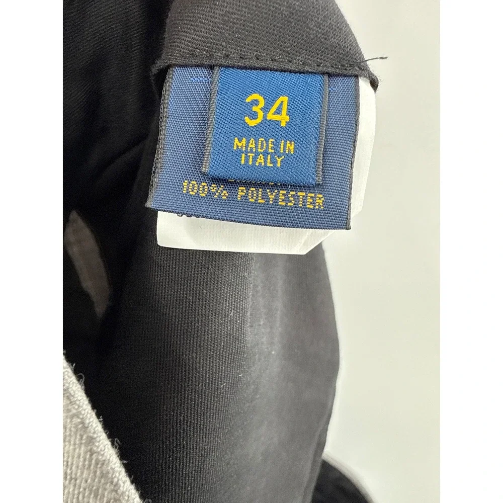 Polo Ralph Lauren Dress Pants Mens 34 Grey Heather Grey Wool Trousers unhemmed